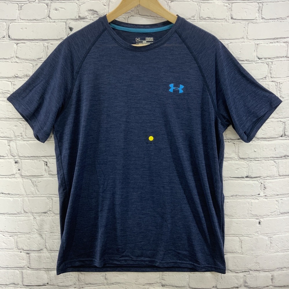 Under Armour Shirt‎ Mens Sz M Heat Gear Loose Fit Blue FLAW
